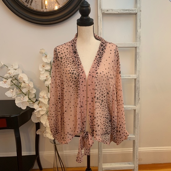 Sheer Star Print Kimono - Picture 5 of 8
